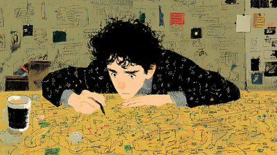 Cover image: a person hunched over a sprawling drawing that transforms from technical blueprint to organic methodology map