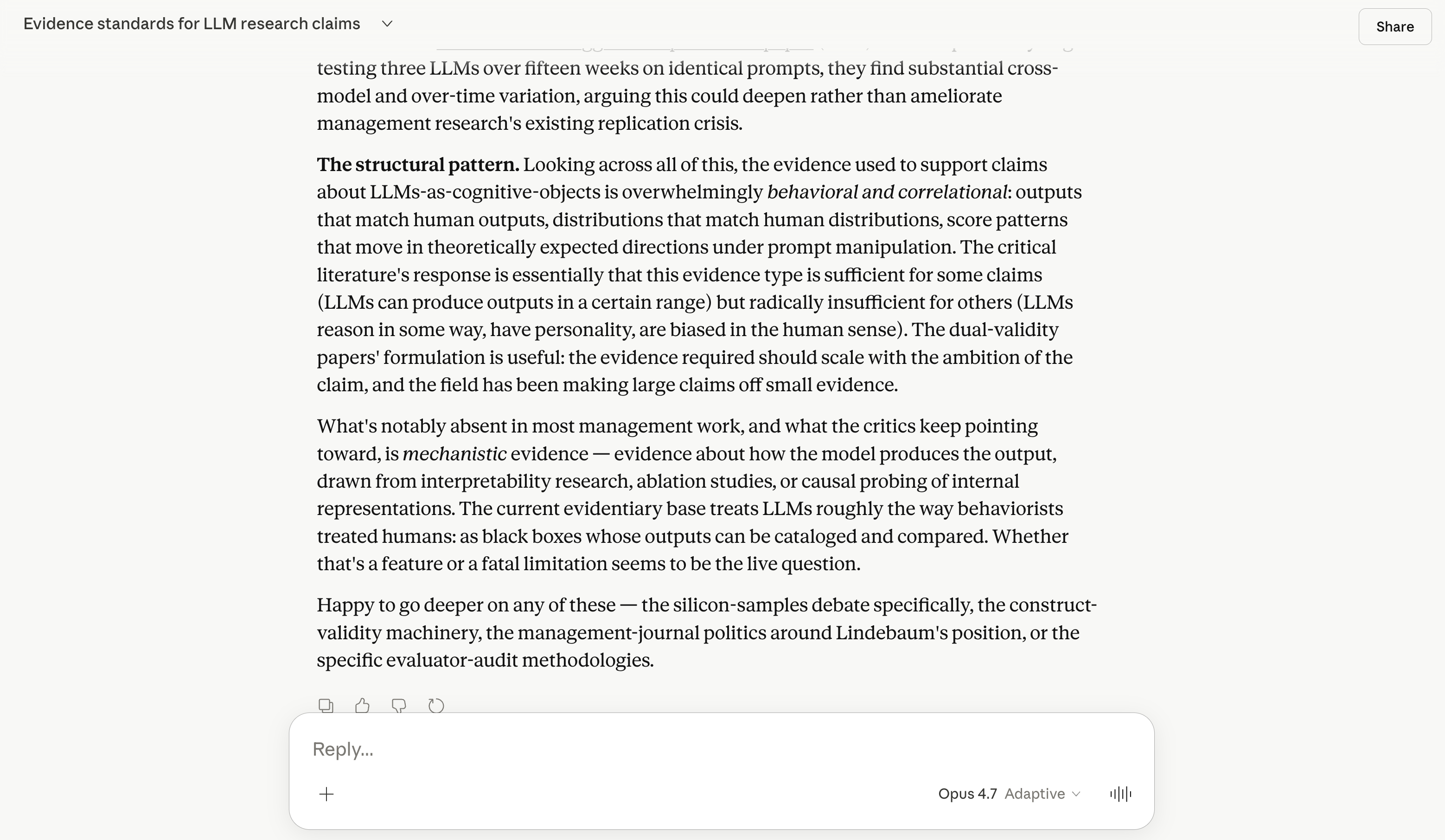 Claude · Configuration 01 conversation